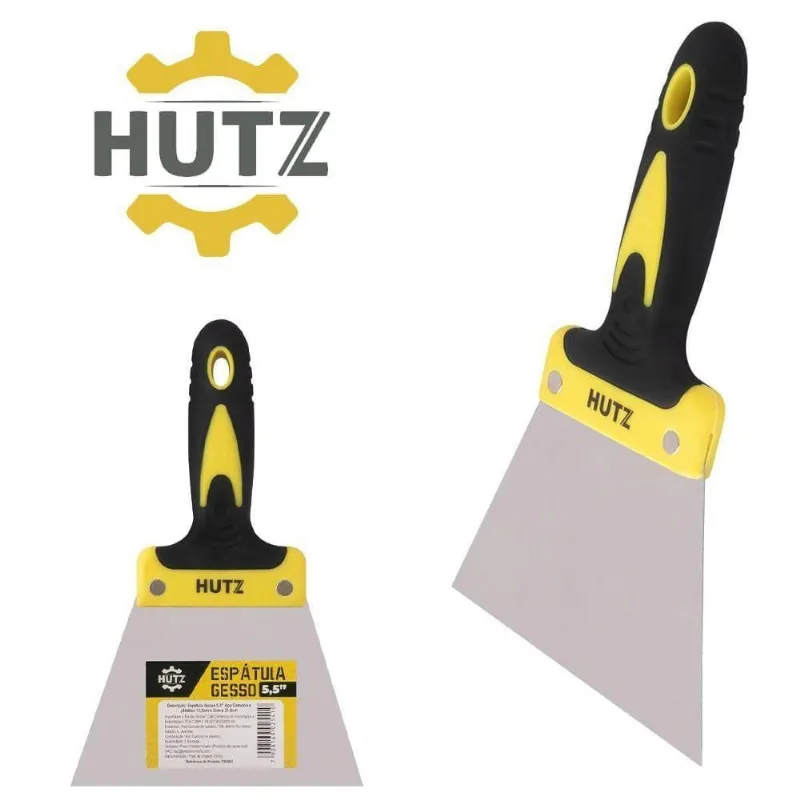 Espátula Gesso Drywall 5,5" Aço Carbono Cabo Emborrachado Preta Hutz