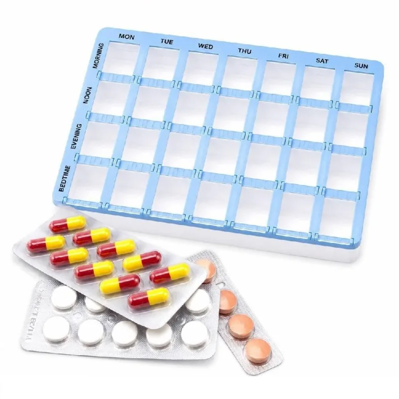 Porta Comprimidos Mensal Yeet para Medicamentos Estojo Organizador Semanal e Diário 28 - OUTRAS