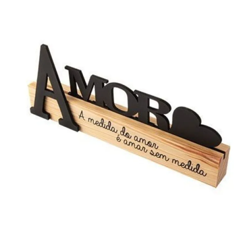Letreiro Amor Moment Mdf 24cm x 4cm x 2,5cm - Moment