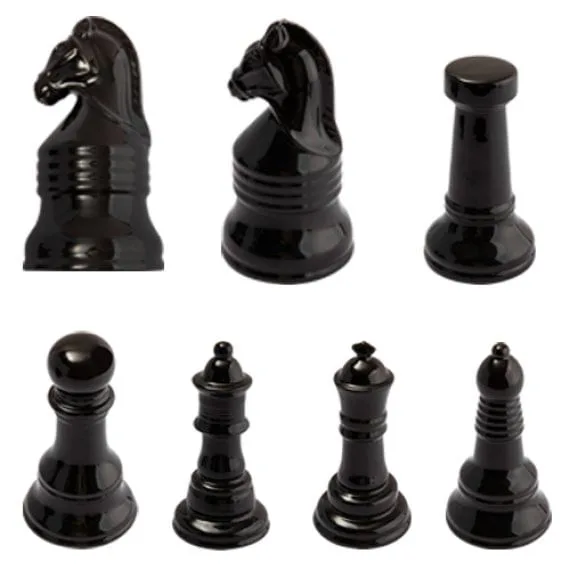 Peça De Xadrez Preto Enfeite Ceramica 15x7x7 Diversos Modelos - LC - Presentes