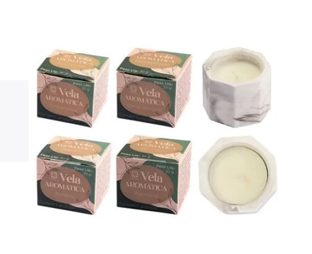 Vela Aromática Com Vasinho Diversos Modelos - LC - Presentes