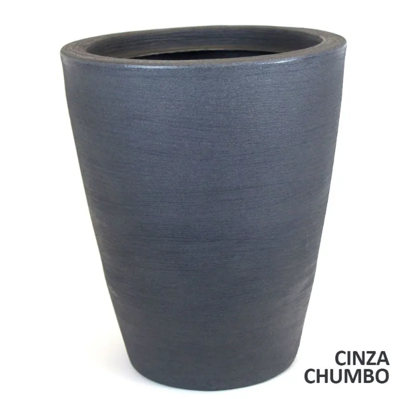 Vaso de Planta Cone Riscatto Nº1 Cinza Chumbo Vouga Decor