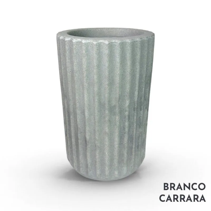 Vaso de Planta Roma N2 Branco Carrara Vouga Decor