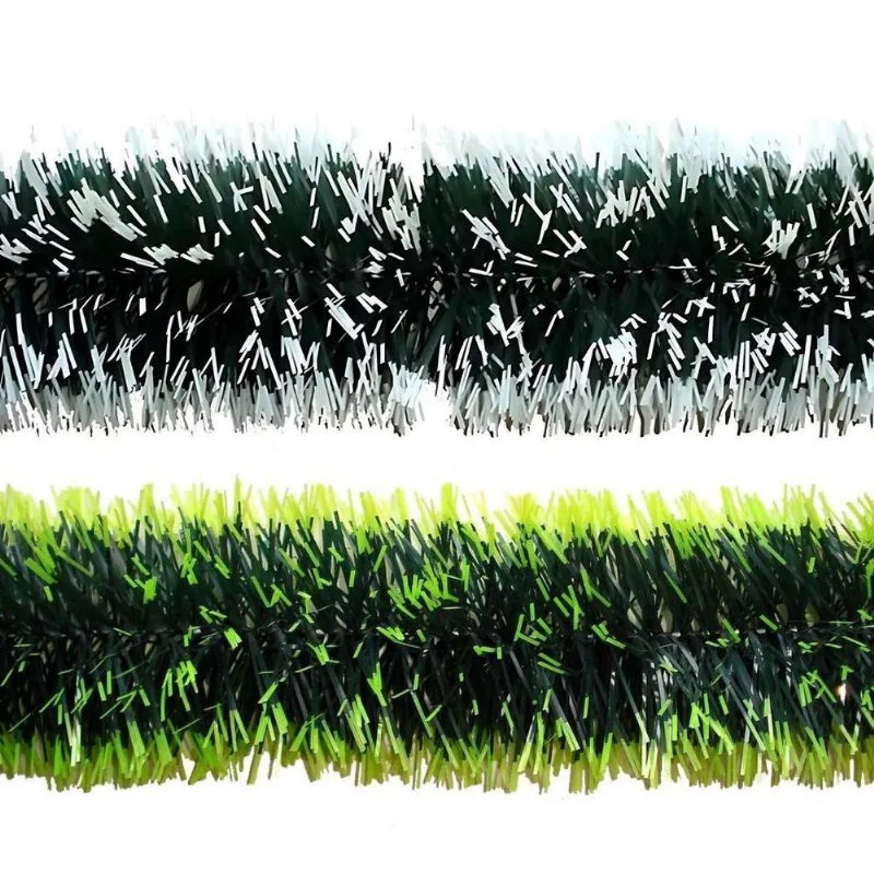 Festão De Natal Metalizado Nevado Verde - 2m X 9cm