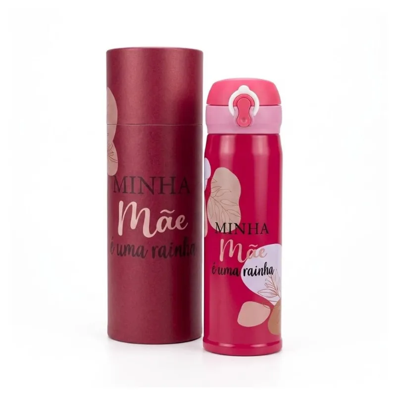 Garrafa Térmica Imporiente "Minha Mãe é uma Rainha" 400ml (MP)