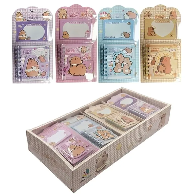 Kit Mini Caderno E Bloco Capivara Diversas Cores