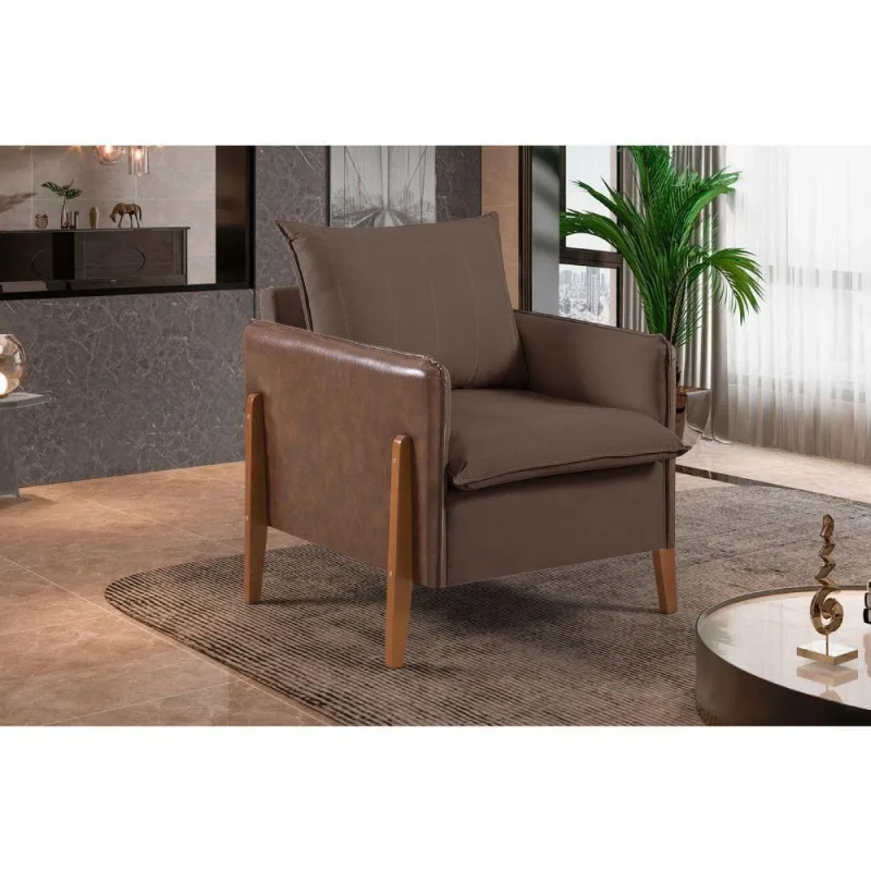 Poltrona MM-25 V-211 Decorativa em Veludo Marrom para Sala de Estar Estofados Martins - OUTRAS