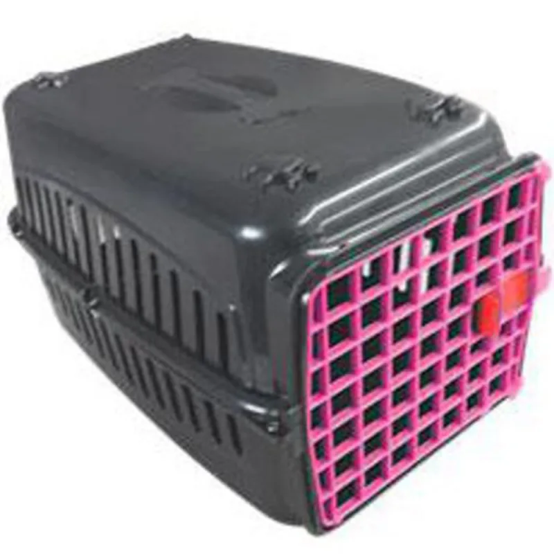 Caixa De Transporte Pet N3 Preta Porta Rosa Cães E Gatos - Não Disponível