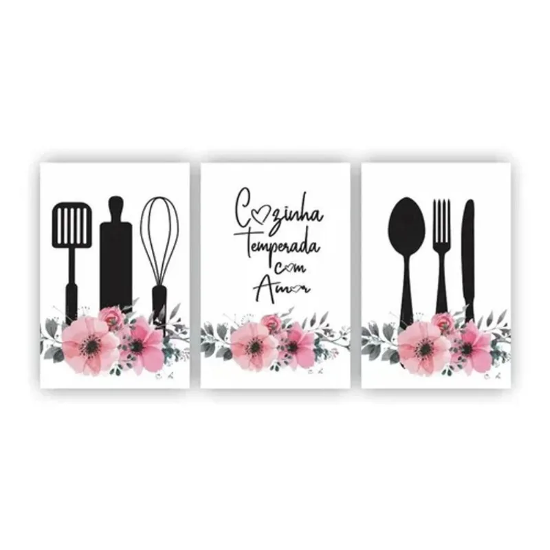 Kit Plaquinhas Decorativas Para Cozinha 20X30