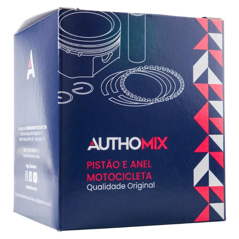 Pistão Com Anel Authomix / Cg 125 Titan / Nxr 125 Bros