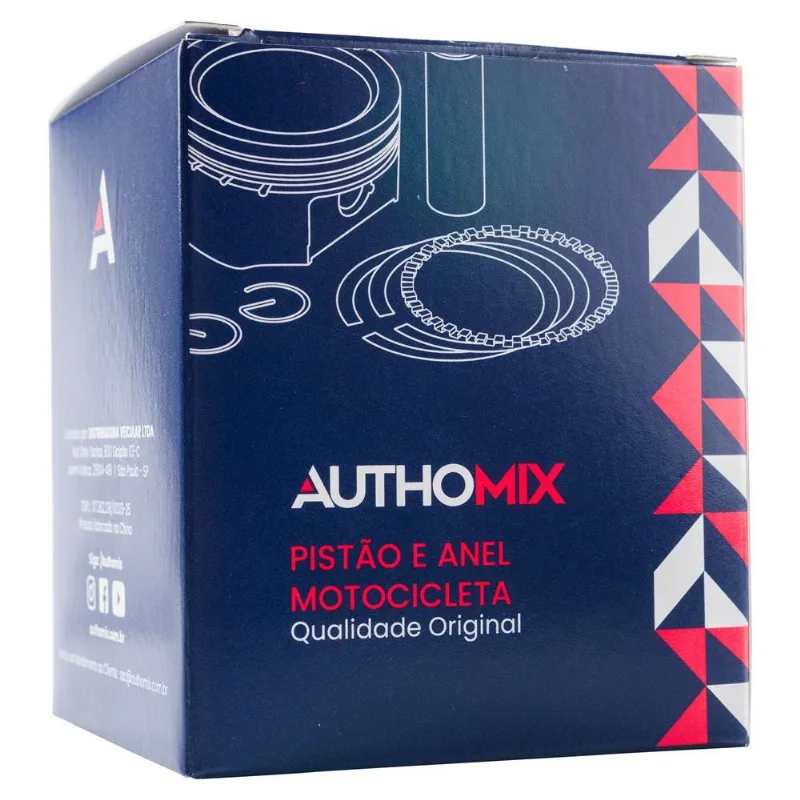 Pistão Com Anel Authomix / Cbx 200 Strada / Xr 200 / Nx 200