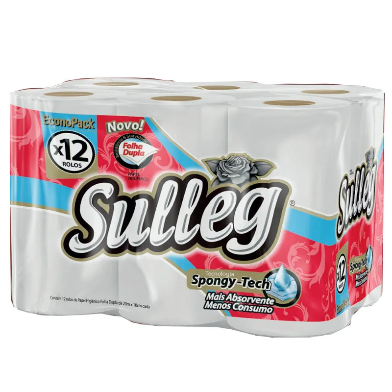 Papel Higiênico Sulleg Folha Dupla 20m C/ 12 Unid