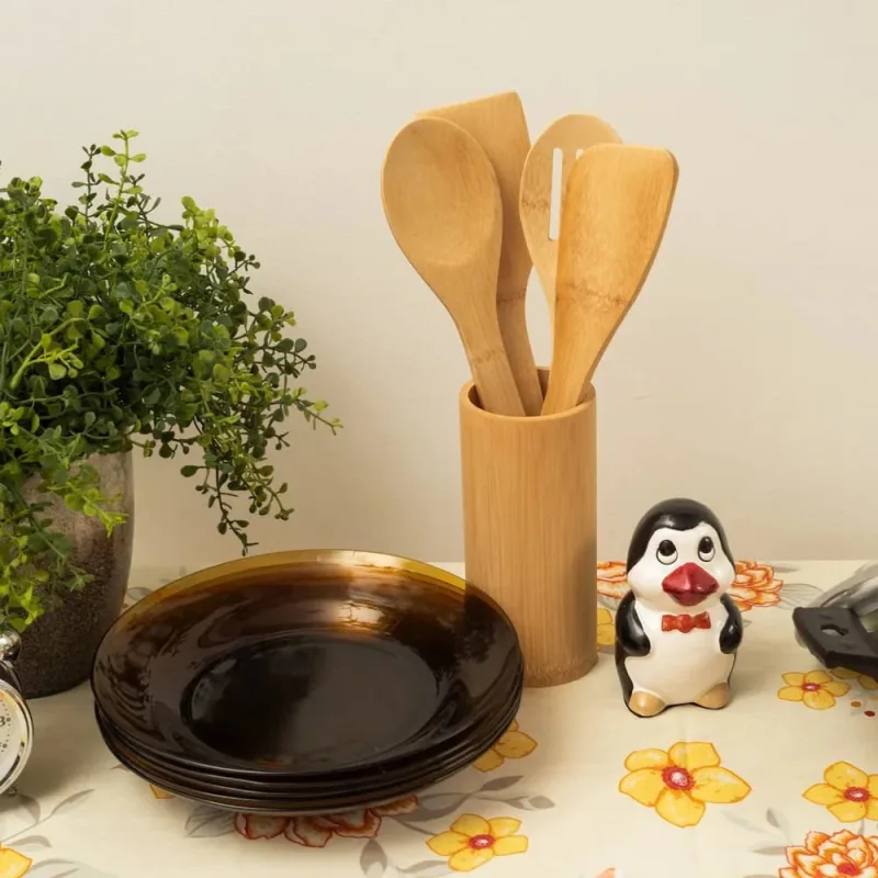 Kit De Utensílios de Bambu 4 Peças Mozcada - Mozcada - Casa E Organização