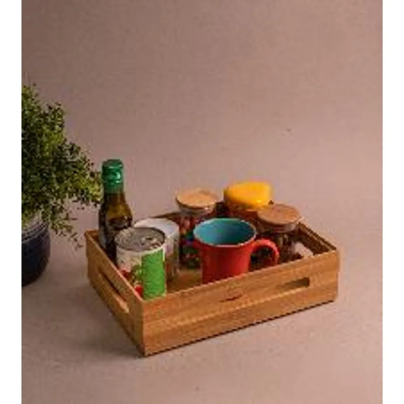 Caixa de bambu empilhavel 32X23,5X9cm Oikos