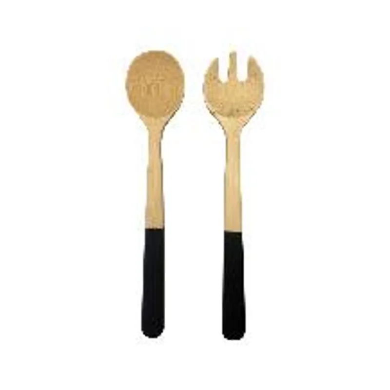 Jogo de 2 utensilios para salada 31cm preto Oikos