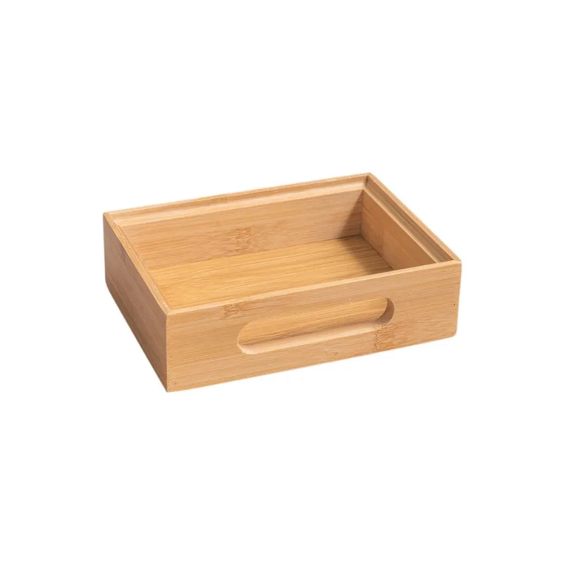 Caixa Vazada De Bambu Empilhavel 15,1X11X4,5Cm Oikos