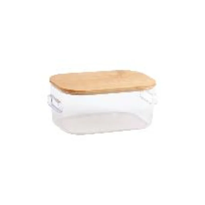 Caixa organizadora transparente com tampa be bambu 0,6L Oikos