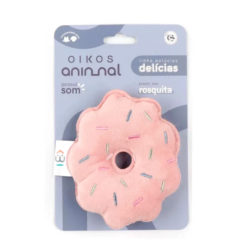 Pelúcia Oikos Animal Rosquita Rosa