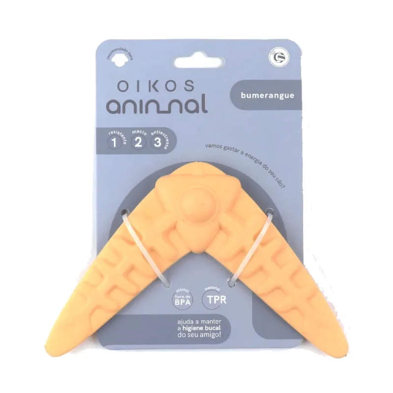 Bumerangue p/ Cães Oikos Animal TPR Amarelo