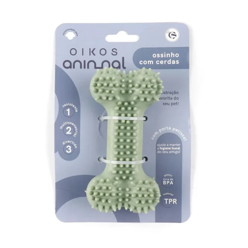 Osso Interativo p/ Cães Oikos Animal Verde