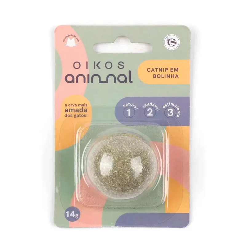 Bolinha p/ Gatos Oikos Catnip Maciça 14g