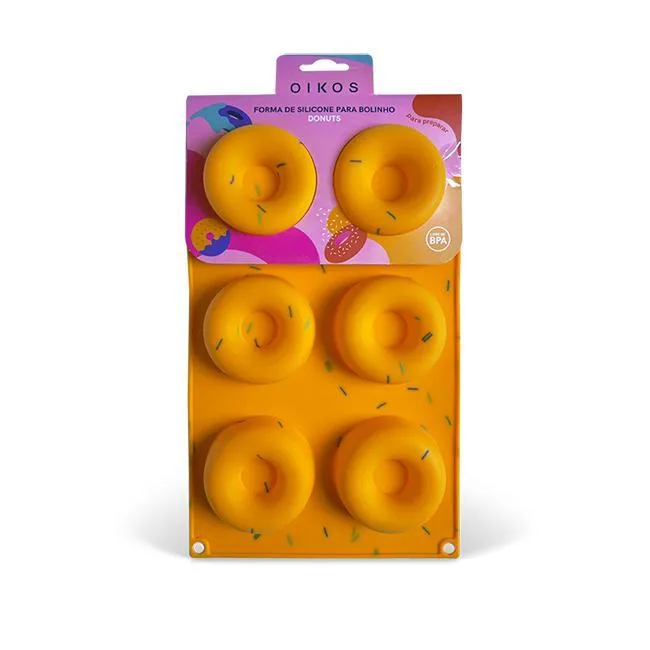 Forma De Silicone Para Bolinho Donuts - Oikos Laranja - Não Informado - Utilidades Domesticas