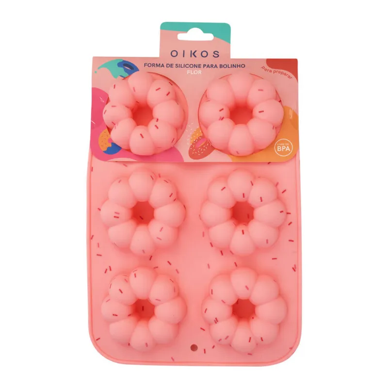 Forma de Silicone Bolinho Flor Oikos