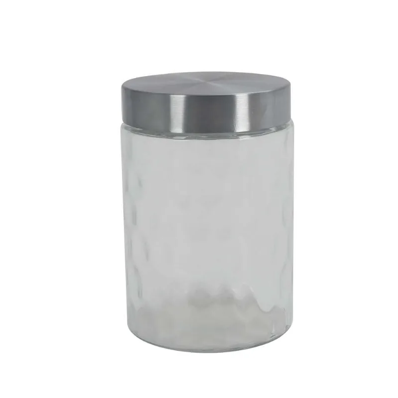 Pote de Vidro com Bolhas Tampa Inox Mozcada 1,3L