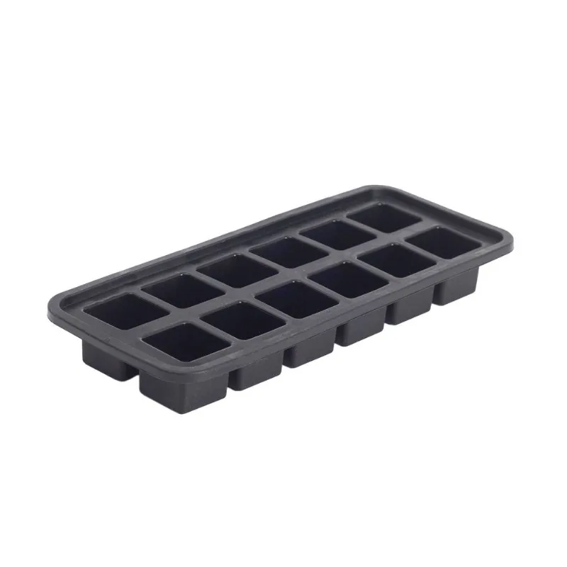 Forma De Gelo De Silicone 12 Cubos Preto Mozcada