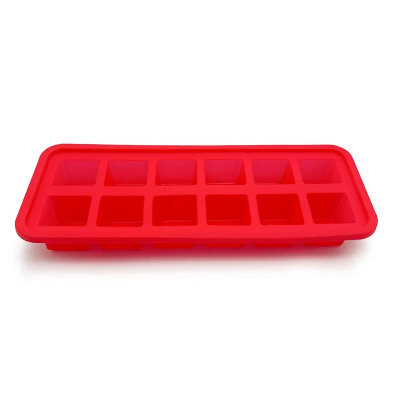 Forma De Gelo De Silicone 12 Cubos Vermelho Mozcada