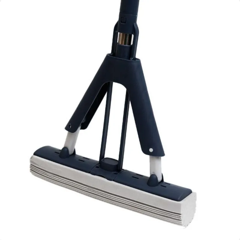 Mop Esponja Slim Com Sistema De Prensa Multiuso Em Aço Inox Pva Pp Com Refil Azul Bravalumi - Não Informado - Utilidades Domesticas