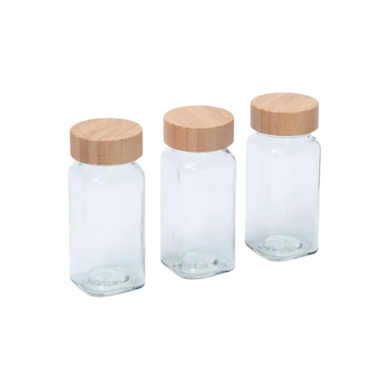 Porta Tempero Mozcada de Vidro com Tampa 120ml com 3un
