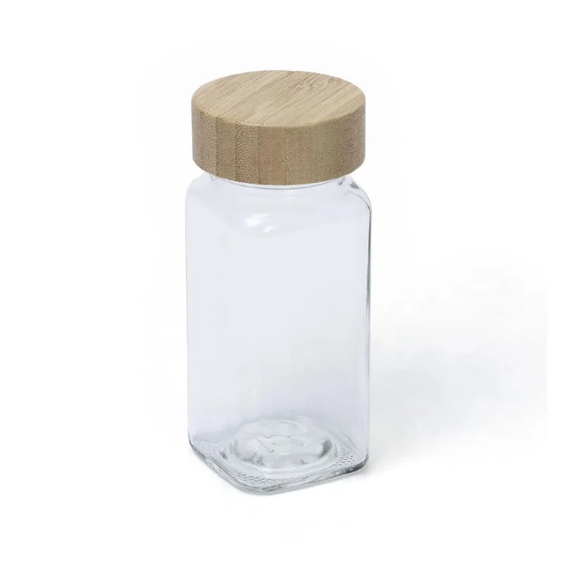 Porta Condimento Vidro com Tampa Bambu 120ml