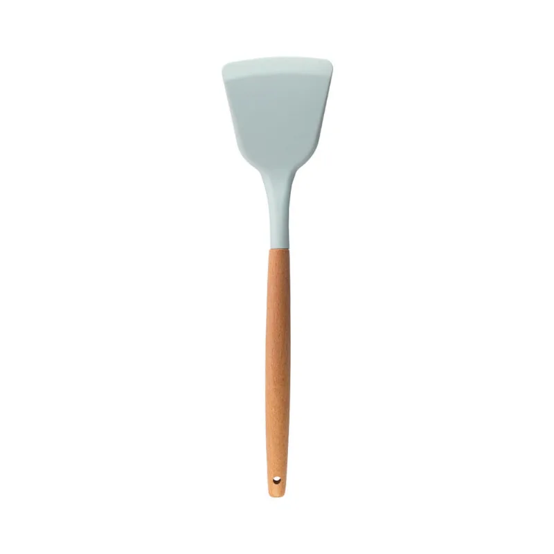 Espátula Silicone com Cabo Madeira Off White Oikos 32cm