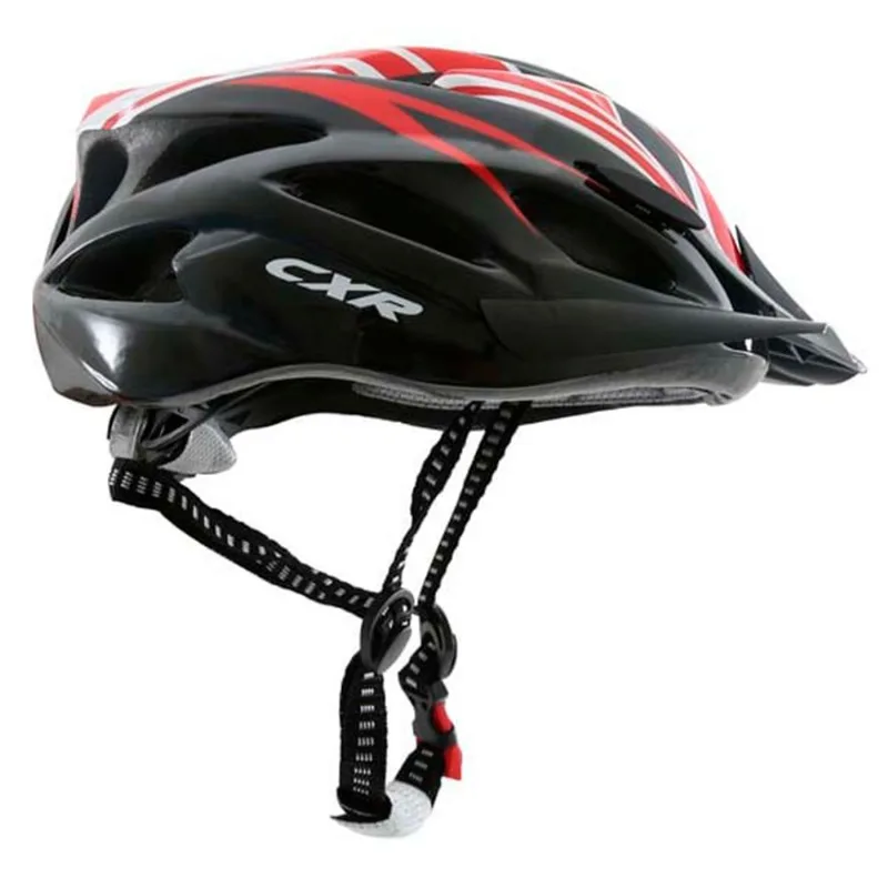 Capacete Para Ciclista Crx Com Pisca Preto E Vermelho G (MP)