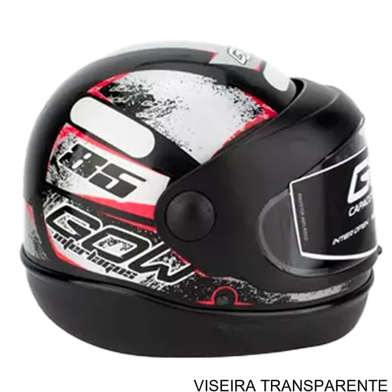 Capacete Gow Interlagos Preto E Prata 56 (MP)