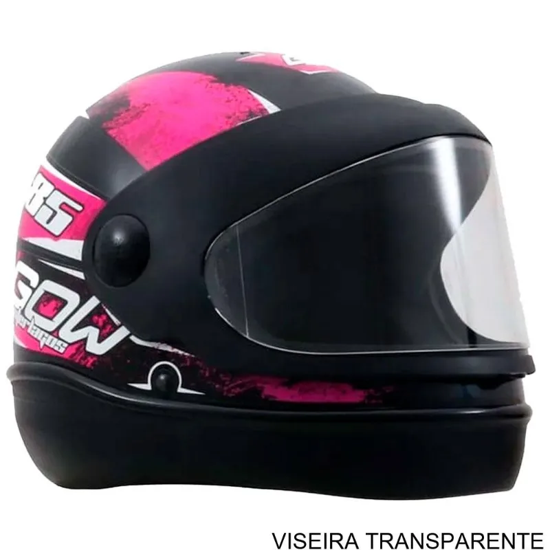 Capacete Gow Interlagos Preto E Rosa 56 (MP)