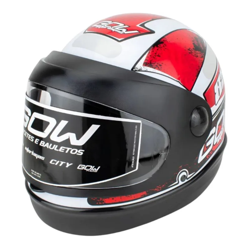 Capacete GOW Interlagos Branco E Vermelho 58 (MP) - Gow