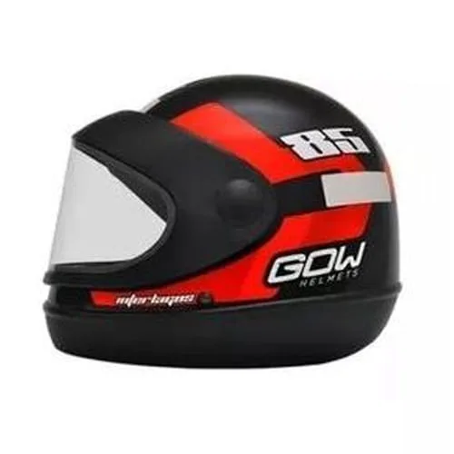 Capacete Gow Interlagos p/ Moto 60 239066 Preto e Vermelho - Gow