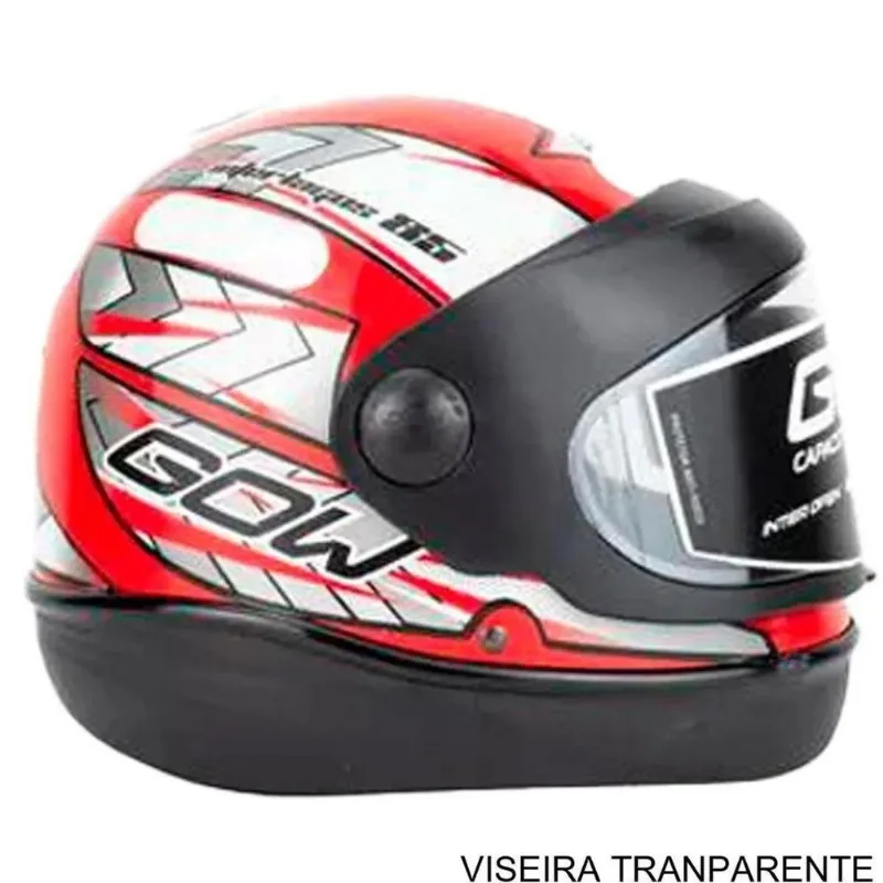 Capacete GOW Interlagos Vermelho E Prata 60 (MP)