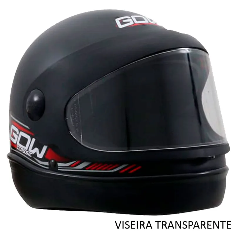 Capacete GOW Interlagos Classic Preto Fosco 60 (MP) - Gow