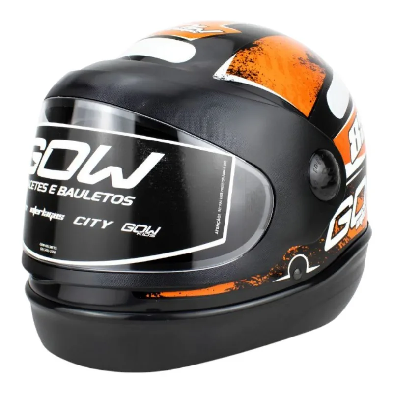 Capacete GOW Interlagos Preto E Laranja 58 (MP) - Gow