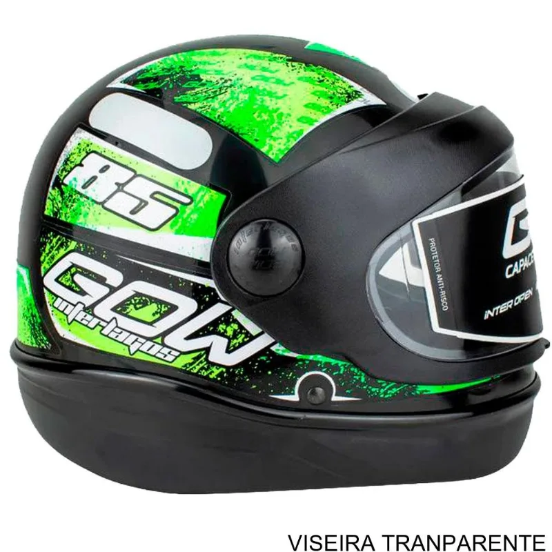 Capacete Gow Interlagos Preto E Verde 58 (MP) - Gow