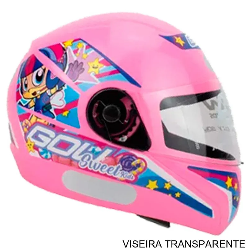 Capacete Infantil Gow Interlagos Sweet Rosa 54 (MP) - Gow