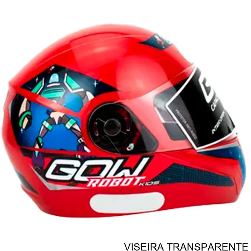 Capacete Infantil Gow Interlagos Robot Vermelho 54 (MP) - Gow
