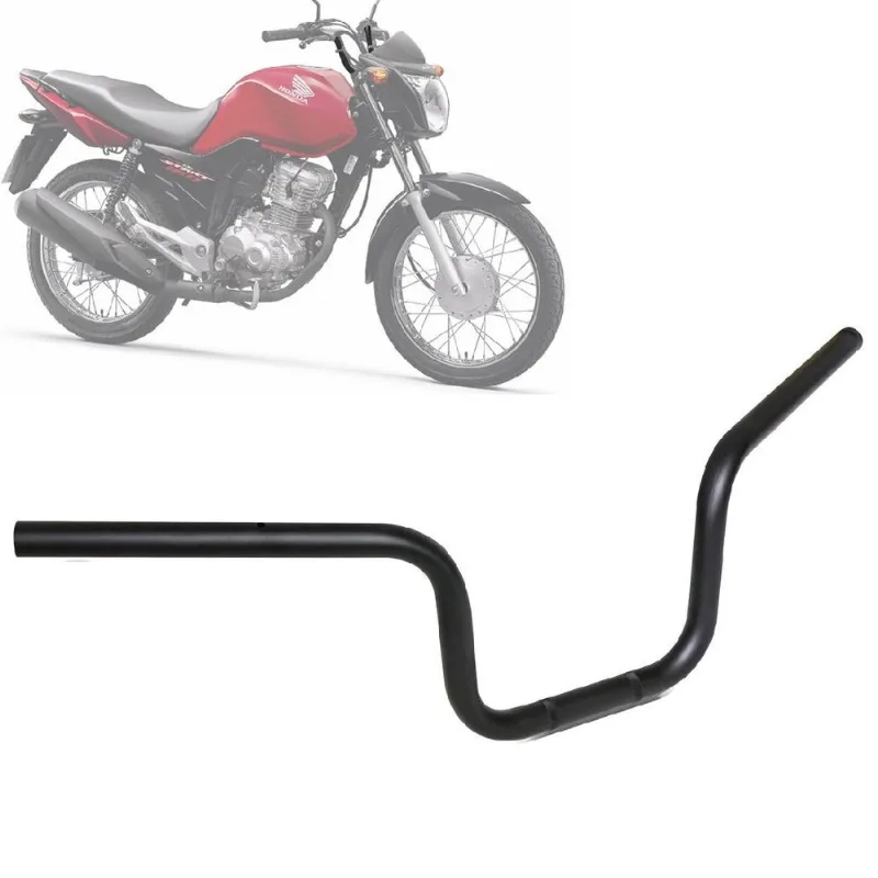 Guidão Esportivo Moto Honda Titan Fan Start 99 a 19 D-Brake Similar Original Preto em Aço Carbono