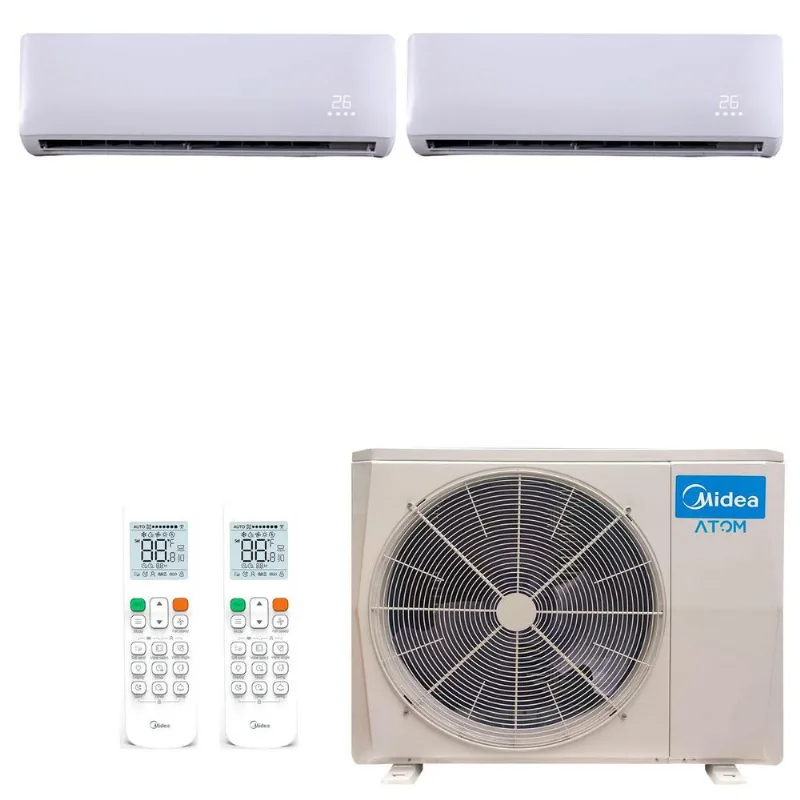 Ar Condicionado Multi Split Inverter Midea Atom 28000 Btus (2x 9000 Hi Wall) Quente Frio - 220v - Midea