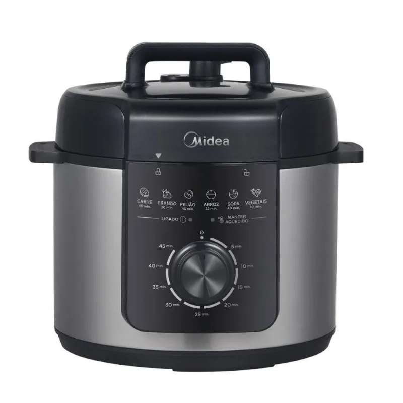 Panela De Pressão Elétrica Mecânica 4L Midea Portáteis Preto/inox 220V - Midea