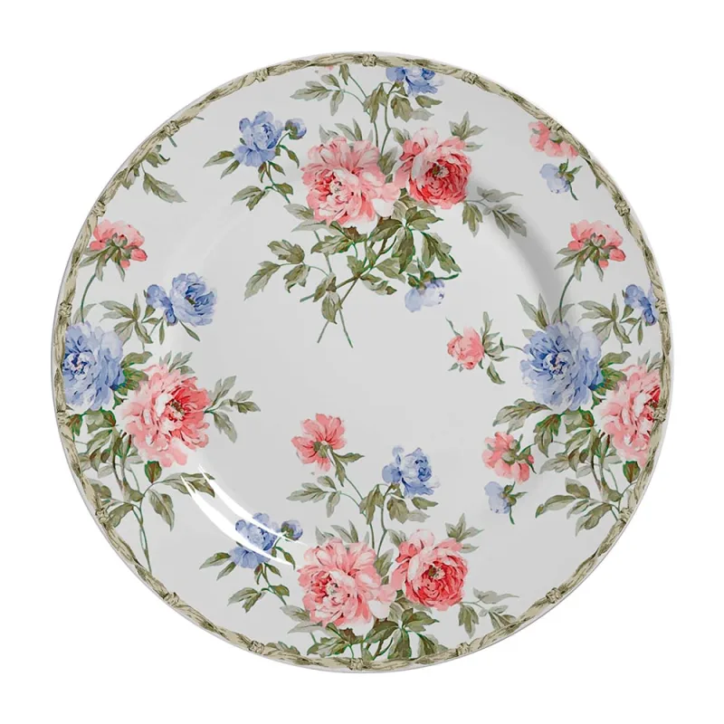 Prato de Sobremesa Alleanza Romântica 2 Cerâmica Floral Decorado 19.5cm - Alleanza - Utilidades E Casa