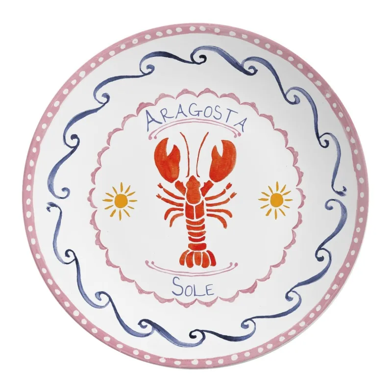 Prato Raso Alleanza Decorado Di Mare 29cm - Alleanza - Utilidades E Casa